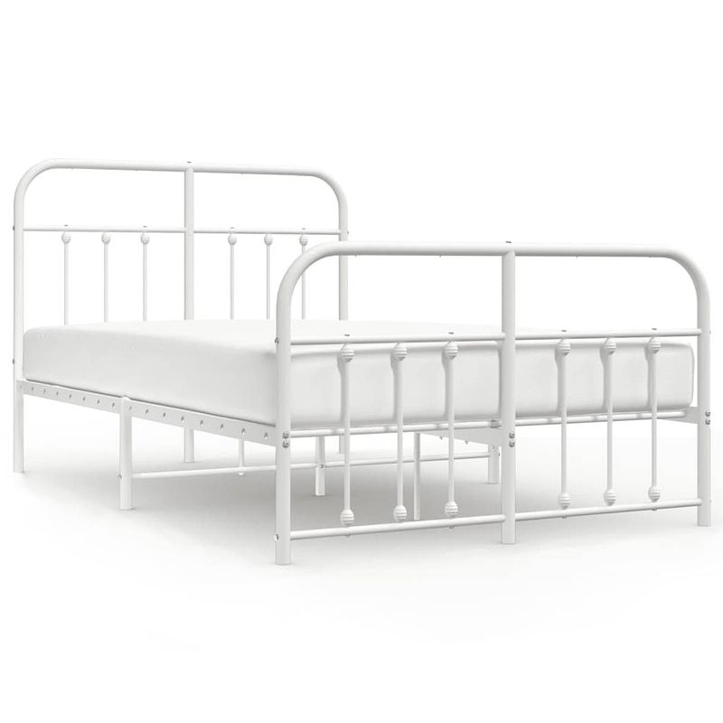 Foto van The living store klassiek bedframe - metalen constructie - metalen latten - extra opbergruimte - functioneel hoofd- en