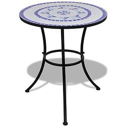 Foto van Vidaxl bistrotafel 60 cm mozaïek blauw en wit