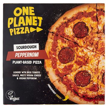 Foto van One planet pizza sourdough peppernomi plantbased pizza 310g bij jumbo