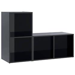 Foto van Vidaxl tv-meubelen 2 st 72x35x36,5 cm spaanplaat hoogglans zwart