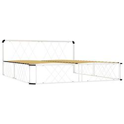 Foto van The living store metalen bedframe - 200 x 200 x 80.5 cm - massieve constructie - populierenhouten lattenbodem - wit