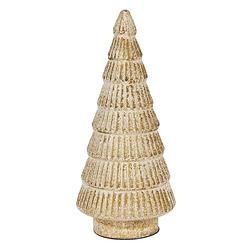 Foto van Haes deco - decoratieve kerstboom ø 15x31 cm - goudkleurig - kerstversiering, kerstdecoratie