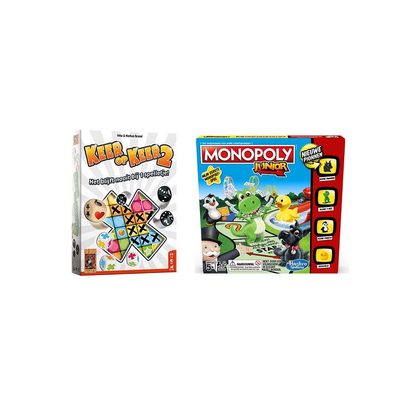 Foto van Spellenset - 2 stuks - keer op keer 2 & monopoly junior