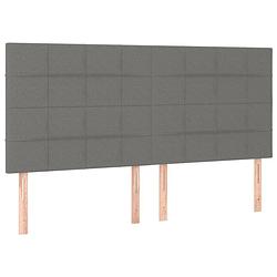 Foto van The living store hoofdbord - hoofdbord - donkergrijs - 180 x 5 x 118/128 cm - verstelbare hoogte - duurzaam materiaal