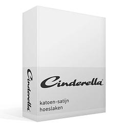 Foto van Cinderella katoen-satijn hoeslaken - 100% katoen-satijn - lits-jumeaux (180x220 cm) - white