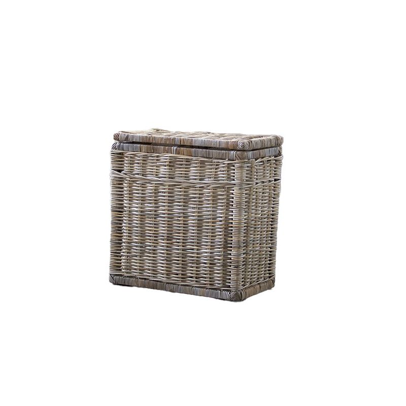 Foto van Het mandenhuys - wasmand naturel rotan - 67x35x65cm - dubbel koboo