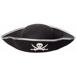 Foto van Voordelige piraten hoed zwart voor volwassenen - verkleedhoofddeksels
