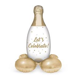 Foto van Folieballon met standaard champagnefles celebrate - 86 cm