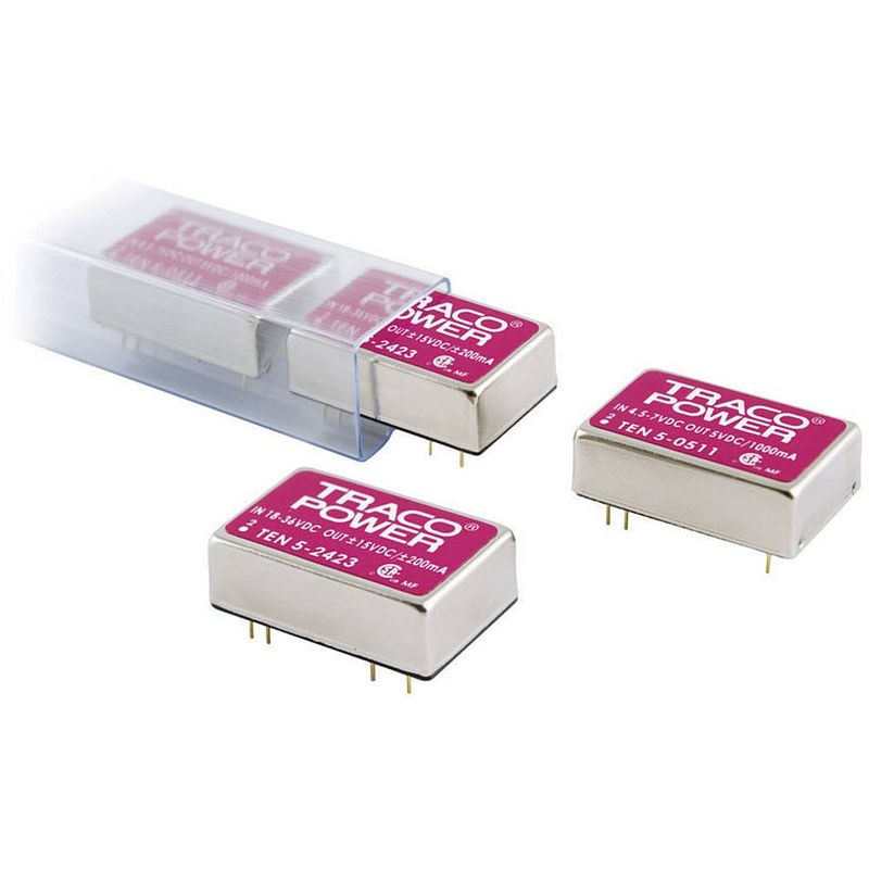 Foto van Tracopower ten 5-1212 dc/dc-converter, print 12 v/dc 12 v/dc 500 ma 6 w aantal uitgangen: 1 x