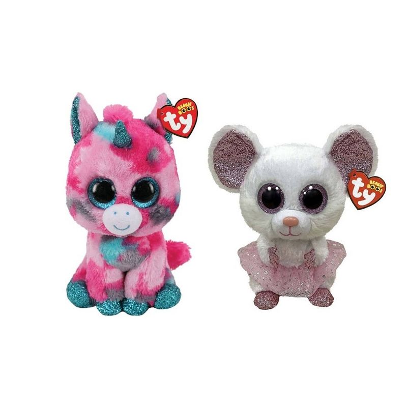 Foto van Ty - knuffel - beanie buddy - gumball unicorn & nina mouse