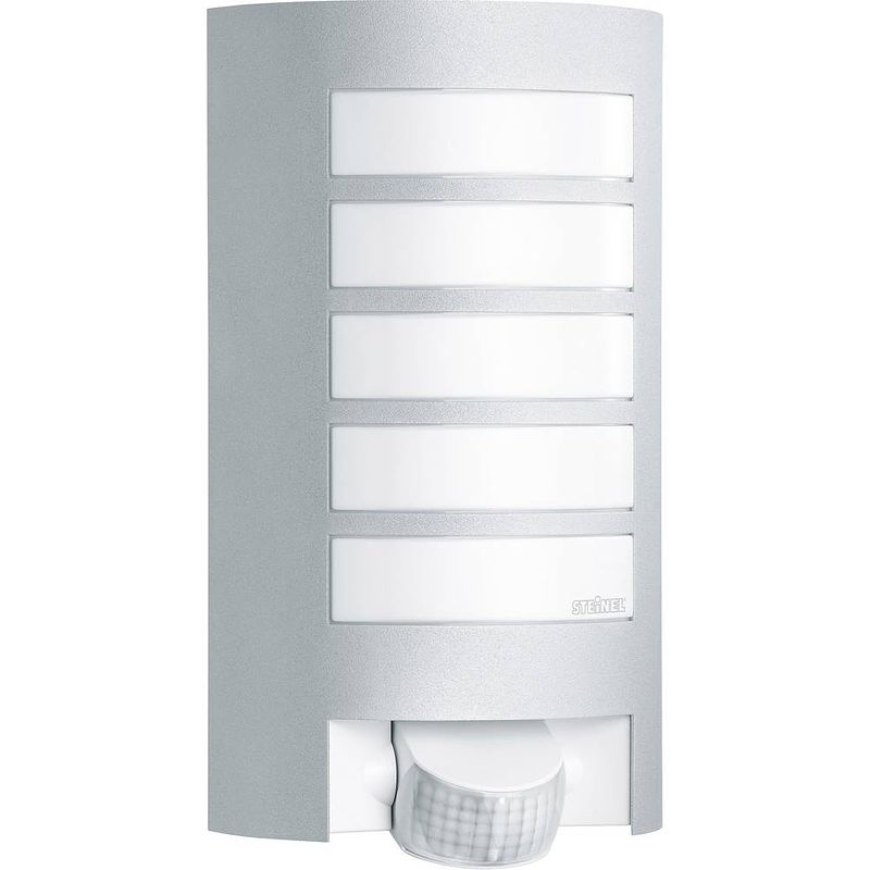 Foto van Steinel l 12 s 657918 buitenlamp met bewegingsmelder (wand) spaarlamp, led e27 60 w zilver