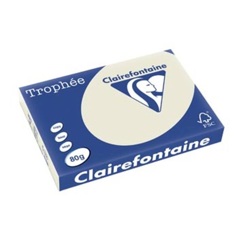 Foto van Clairefontaine trophée pastel a3 parelgrijs, 80 g, 500 vel