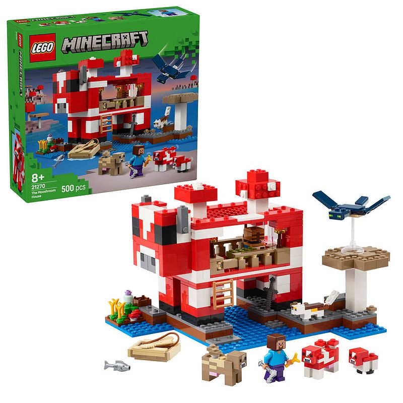 Foto van Lego minecraft het mooshroom huis 21270