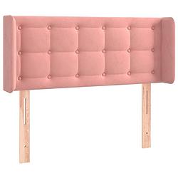 Foto van The living store klassiek hoofdbord - hoofdeind en rand - 103 x 16 x 78/88 cm - roze velvet