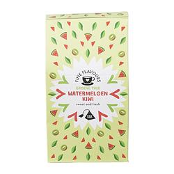 Foto van Fine flavours groene thee - watermeloen & kiwi - 15 piramide zakjes