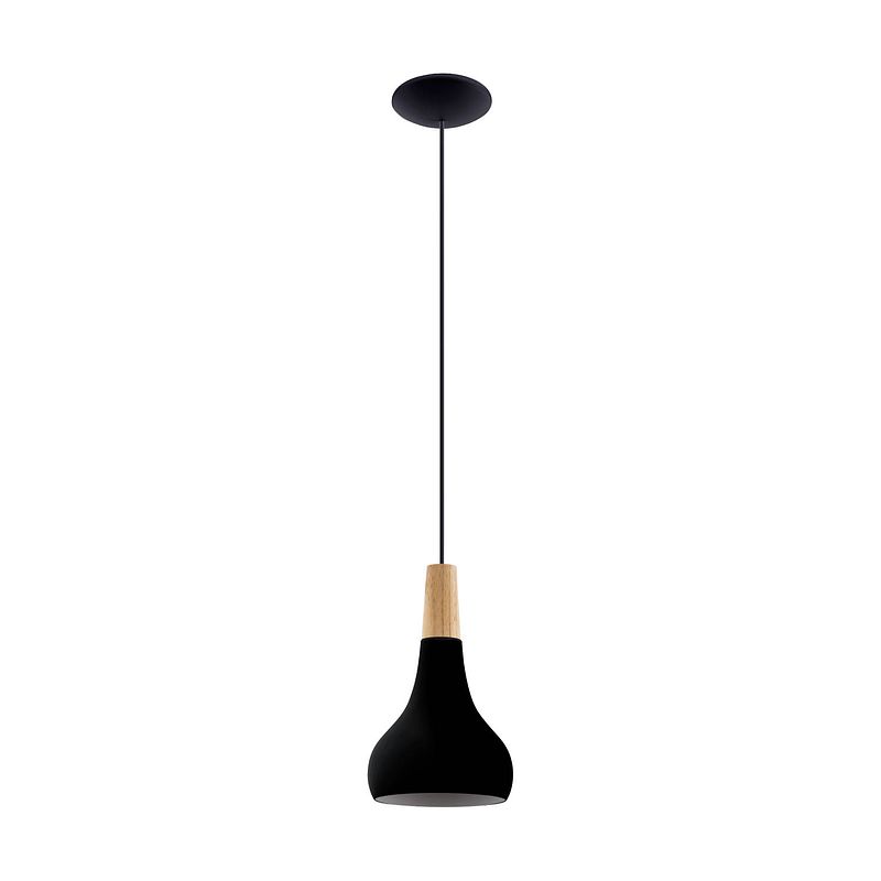 Foto van Eglo sabinar hanglamp - e27 - ø 18 cm - zwart/bruin