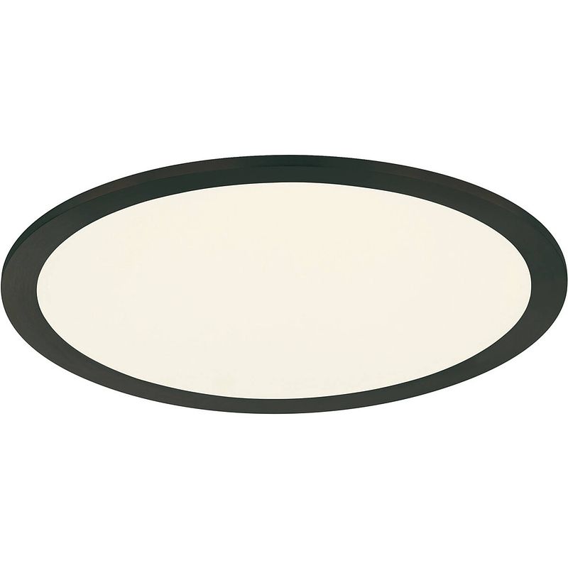 Foto van Led plafondlamp - plafondverlichting - trion povino - 15w - warm wit 3000k - dimbaar - rond - mat zwart - aluminium