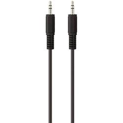 Foto van Belkin f3y111bf2m-p jackplug audio aansluitkabel [1x jackplug male 3,5 mm - 1x jackplug male 3,5 mm] 2.00 m zwart vergulde steekcontacten