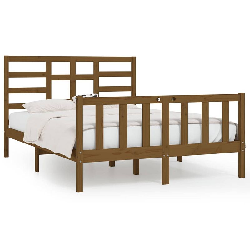 Foto van Vidaxl bedframe massief hout honingbruin 150x200 cm 5ft king size