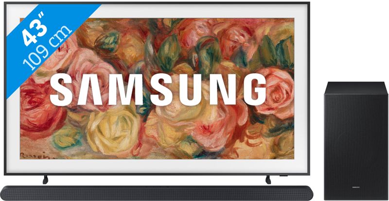 Foto van Samsung the frame 43ls03d (2024) + soundbar