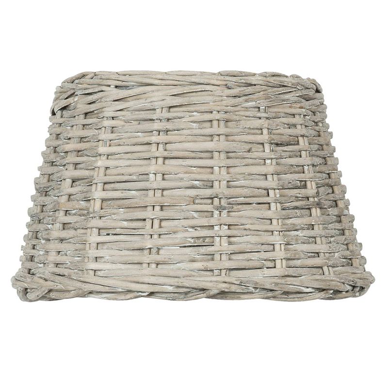 Foto van Haes deco - rotan lampenkap - natural cosy - beige rotan gevlochten - formaat ø 36x22 cm, voor fitting e27 - hanglamp