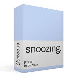 Foto van Snoozing jersey hoeslaken - 100% gebreide jersey katoen - 2-persoons (120x200 cm) - hemel