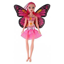 Foto van Jonotoys tienerpop met vleugels fairy princess 20 cm roze