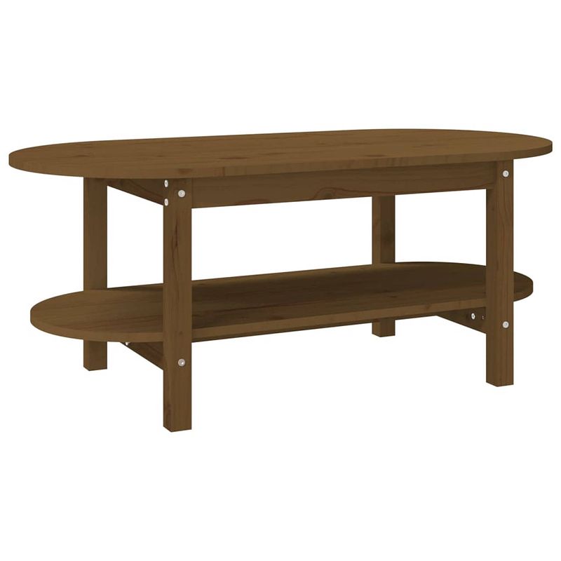 Foto van The living store salontafel 110x55x45 cm massief grenenhout honingbruin - tafel