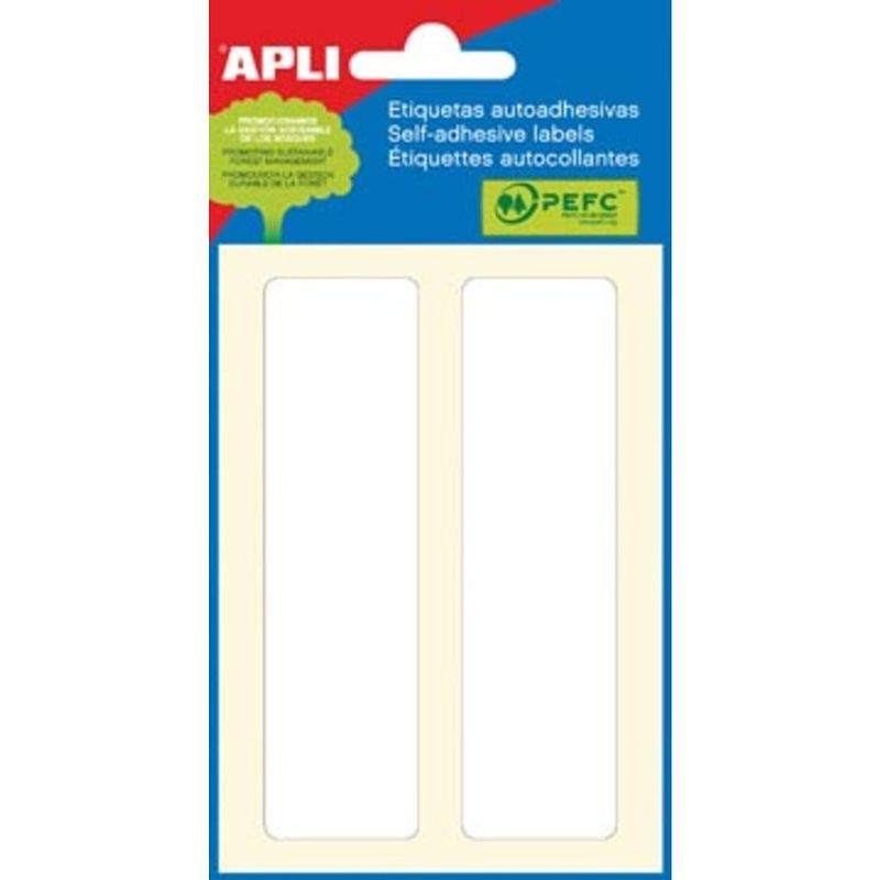 Foto van Apli witte etiketten ft 38 x 102 mm (b x h), 12 stuks, 2 per blad (2685)