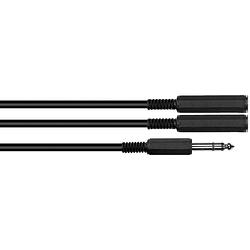 Foto van Yellow cable b2fst 1x 6.3mm trs male - 2x 6.3mm ts female y-kabel