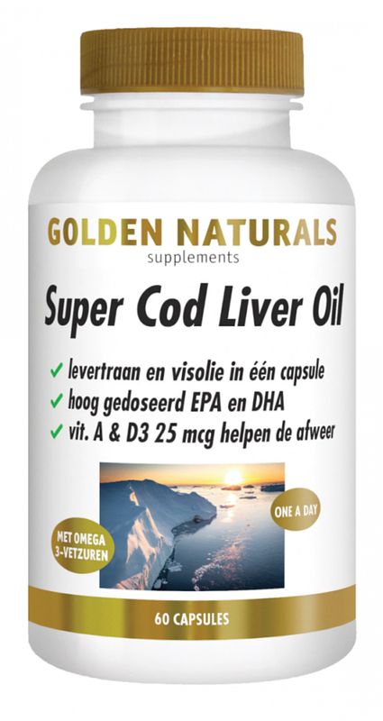 Foto van Golden naturals super cod liver oil capsules