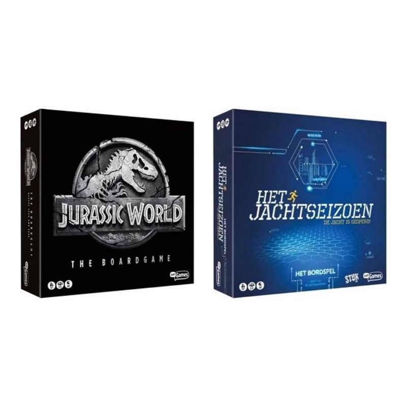 Foto van Spellenbundel - 2 stuks - jurassic world the boardgame & het jachtseizoen