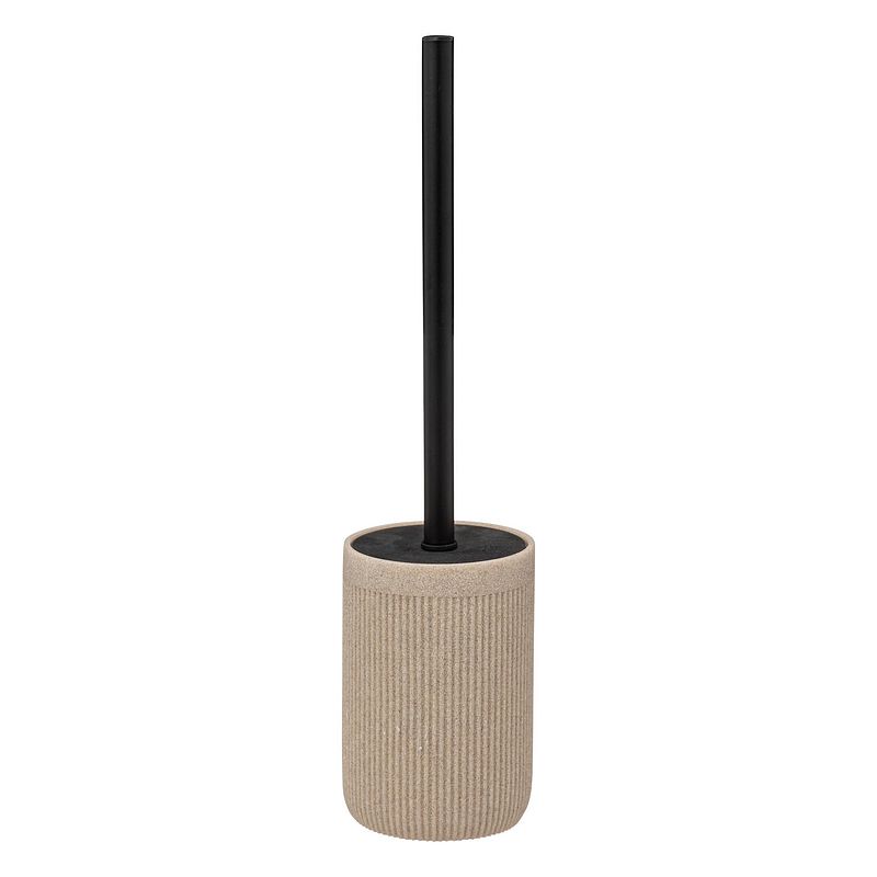 Foto van Casa di elturo toiletborstel met houder nordic stone - beige - h40 cm