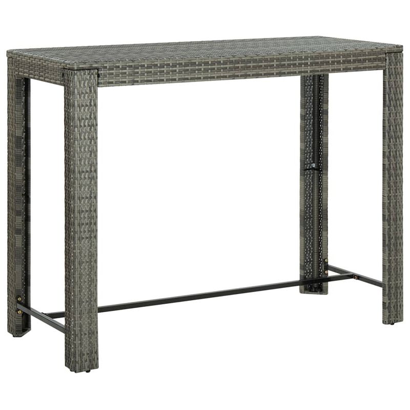 Foto van Vidaxl tuinbartafel 140,5x60,5x110,5 cm poly rattan grijs