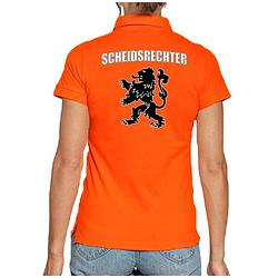 Foto van Holland fan polo t-shirt scheidsrechter oranje met leeuw voor dames xl - feestshirts