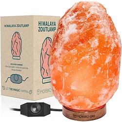 Foto van Dimbare xl zoutlamp 6-8kg himalayazout - tafellamp - sfeerlamp - himalaya zoutsteen nachtlamp - dimbaar - incl. e-book -