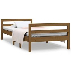 Foto van Infiori bedframe massief grenenhout honingbruin 80x200 cm