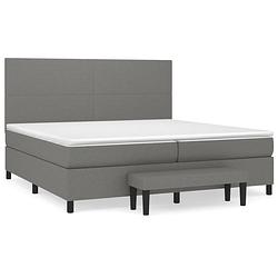 Foto van The living store boxspringbed donkergrijs 203x200x118/128 cm - pocketvering - middelharde ondersteuning -