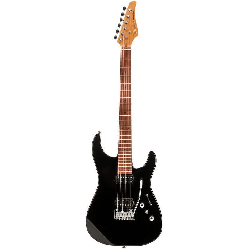 Foto van Fazley sunset series sand shark black elektrische gitaar met gigbag