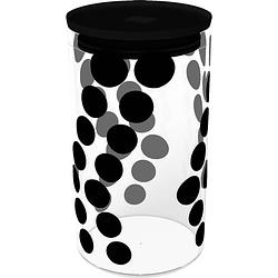 Foto van Zak!designs - dot dot voorraadpot 1,1 liter - glas - zwart