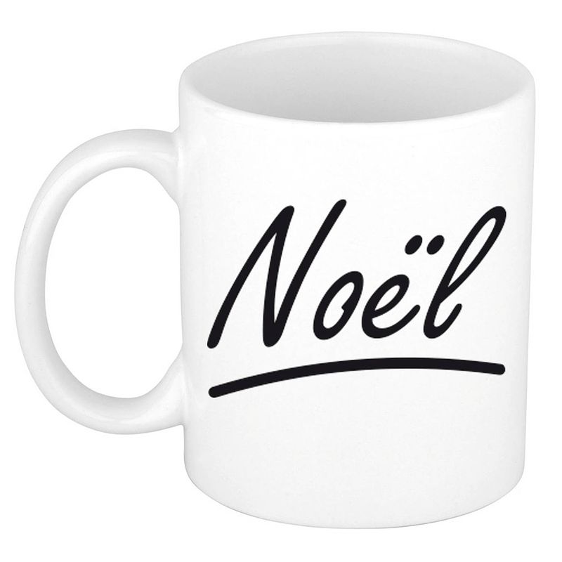 Foto van Naam cadeau mok / beker no?l met sierlijke letters 300 ml - naam mokken