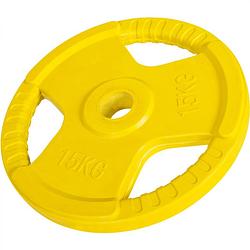 Foto van Gorilla sports gewichtsschijf - halterschijf - 15 kg - gripper gietijzer (rubber