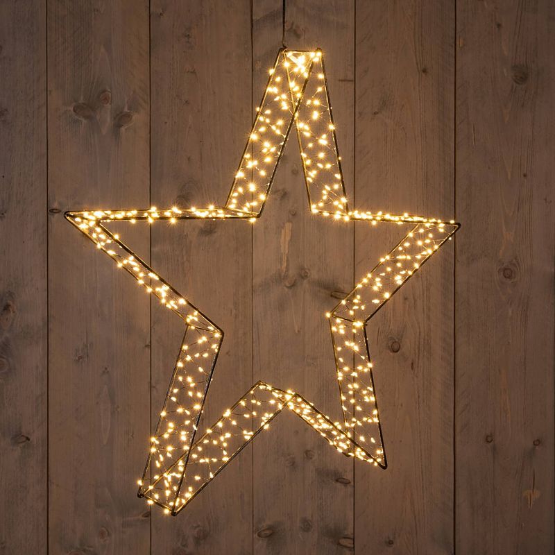 Foto van Anna'ss collection - metal 56 cmx7 cm 3d star black with 540led classic warm