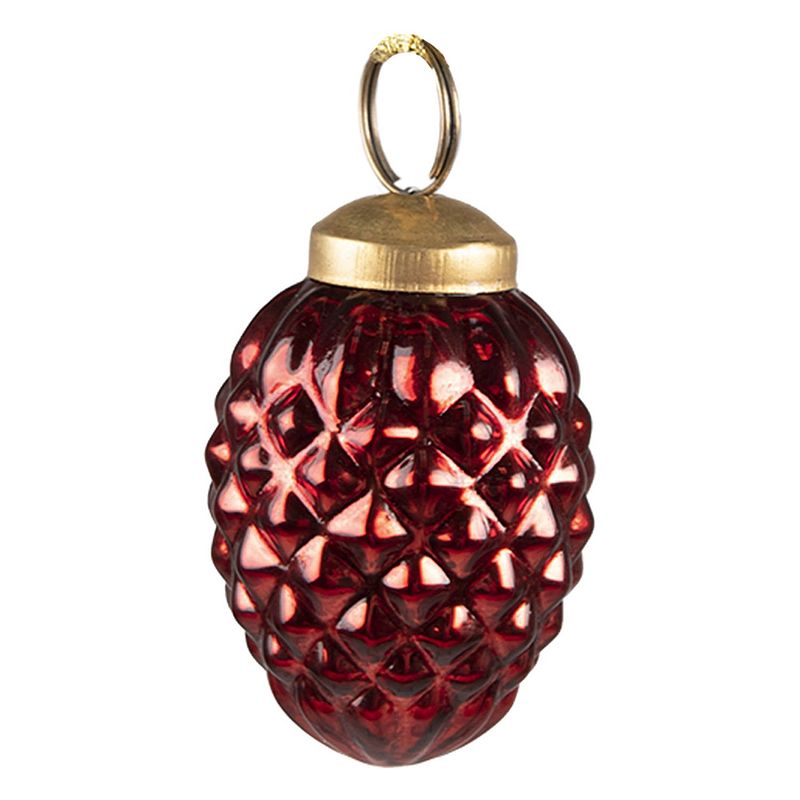 Foto van Clayre & eef kerstbal ø 4 cm rood glas kerstdecoratie kerstversiering kerstboomversiering rood kerstdecoratie