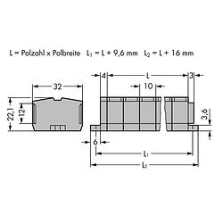 Foto van Wago 264-206 klemstrook 10 mm spanveer toewijzing: l grijs 50 stuk(s)