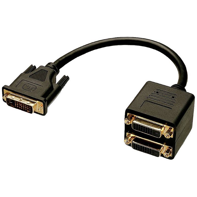 Foto van Lindy 41215 dvi adapter [1x dvi-d-stekker - 2x dvi-bus 24+5-polig] 20.00 cm