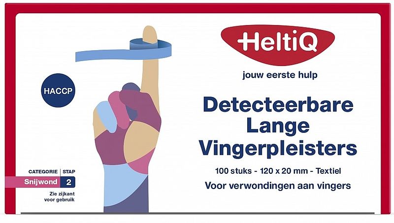 Foto van Heltiq detecteerbare lange vingerpleisters 120x20mm