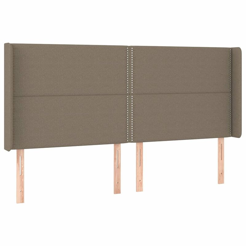 Foto van Vidaxl hoofdbord met randen 183x16x118/128 cm stof taupe