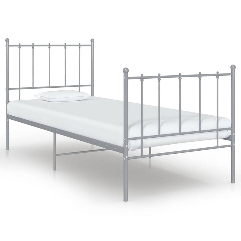 Foto van Vidaxl bedframe metaal grijs 100x200 cm