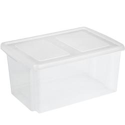 Foto van Sunware opslagbox kunststof 51 liter transparant 59 x 39 x 29 cm met deksel - opbergbox